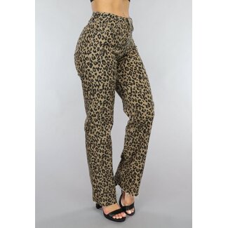 Jeans mit geradem Bein und Panther-Print