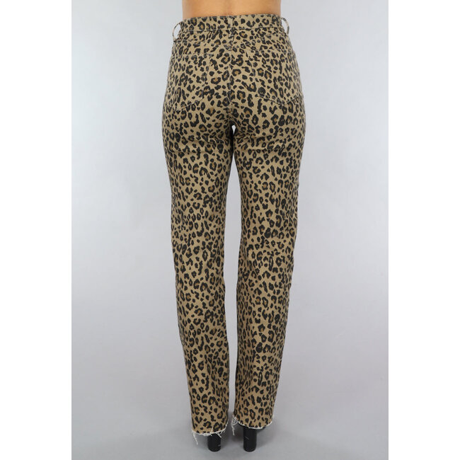 Jeans mit geradem Bein und Panther-Print
