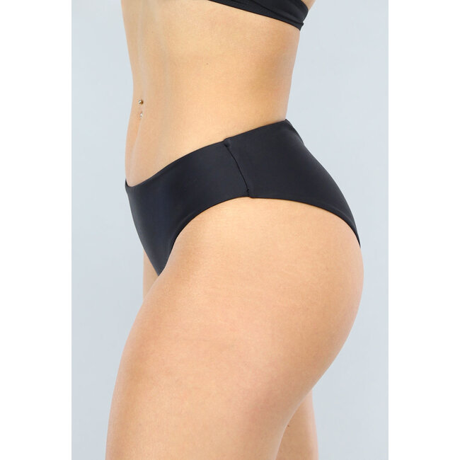 Schwarzer Bikini-Unterteil mit hoher Taille