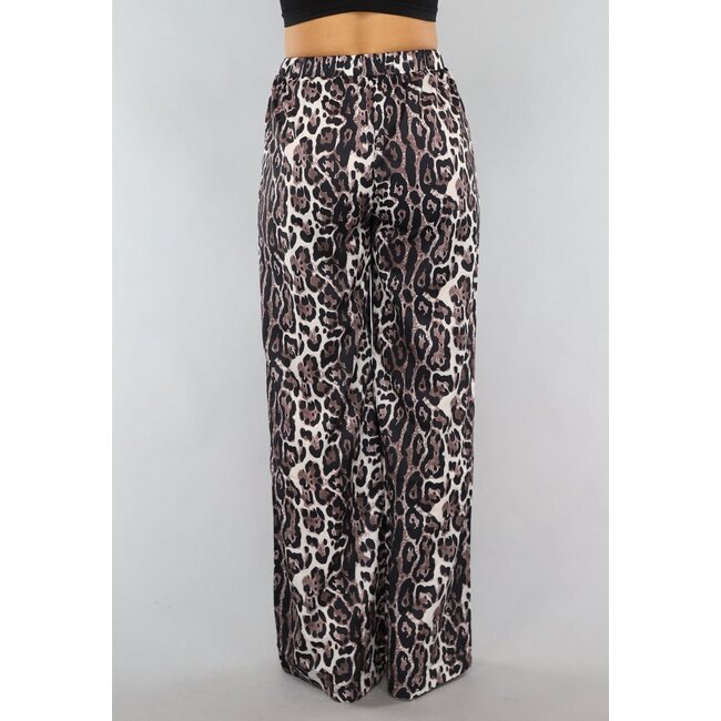 Hose mit weitem Bein und hoher Taille Tall Panther Print