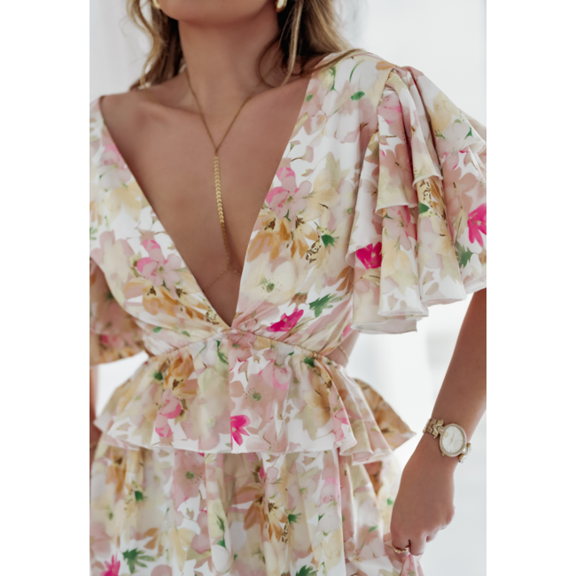 Langes Print-Sommerkleid mit Rückenträgern