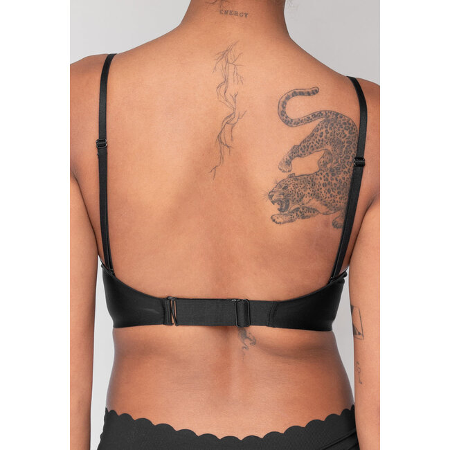 Schwarzer Soft-V-Neck-BH mit vorgeformten Cups und Bügeln