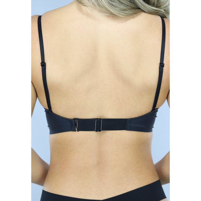 Schwarzer Soft-V-Neck-BH mit vorgeformten Cups und Bügeln
