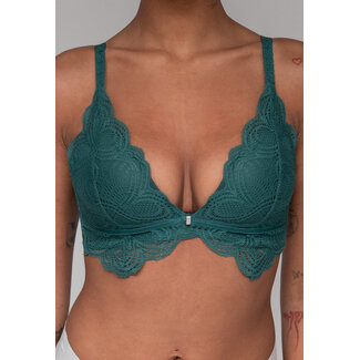 Bralette aus geformter Spitze in Meeresgrün