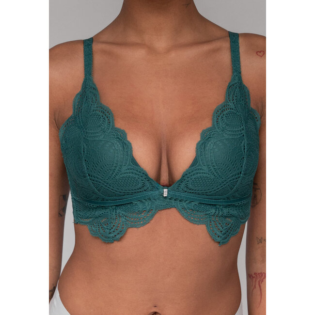 Bralette aus geformter Spitze in Meeresgrün