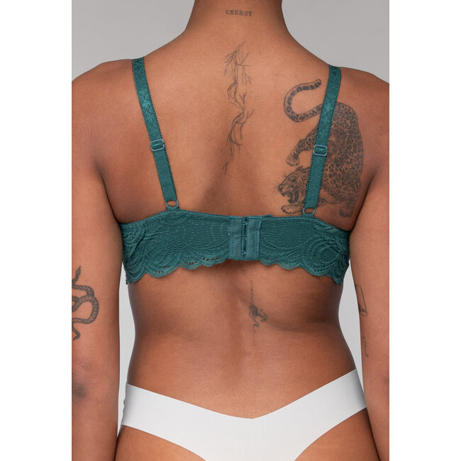 Bralette aus geformter Spitze in Meeresgrün