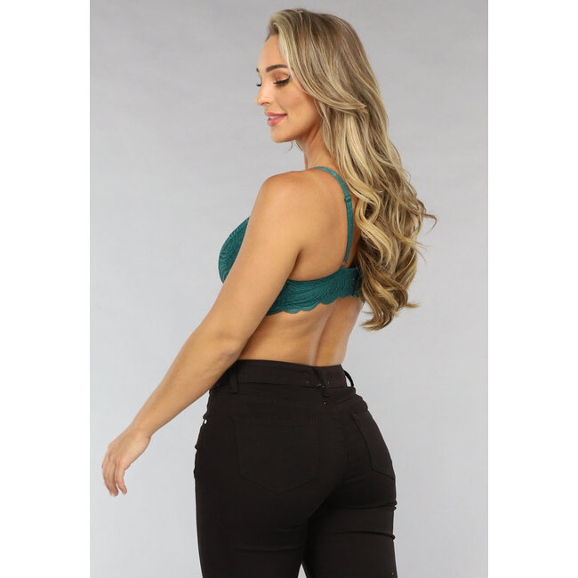 Bralette aus geformter Spitze in Meeresgrün