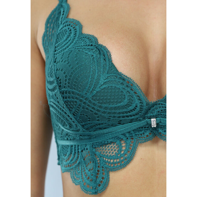 Bralette aus geformter Spitze in Meeresgrün