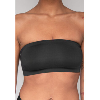 Schwarzes dehnbares Bandeau-Top