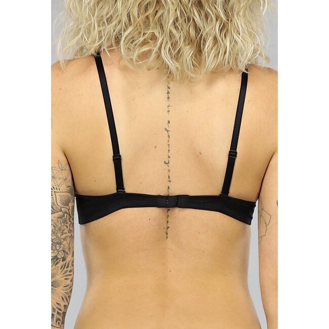 Schwarzer Push-up-BH mit tiefem Ausschnitt und Bügeln