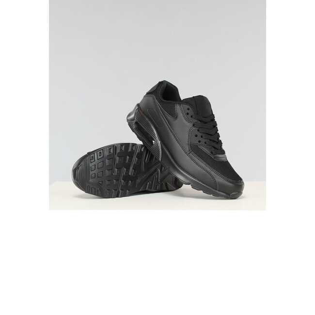 Schwarze Basic-Turnschuhe mit Air-Sohle