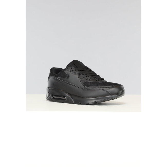 Schwarze Basic-Turnschuhe mit Air-Sohle