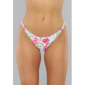 Freches Tanga-Bikini-Unterteil mit Blumendruck