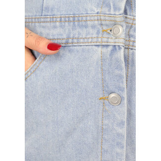 Hellblaues Denim-Kleid in A-Linie