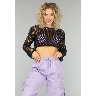 Schwarzes gehäkeltes Boho-Top