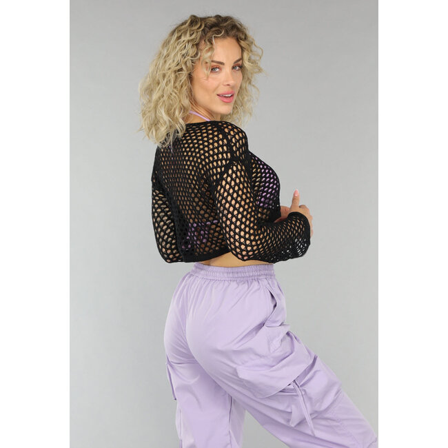 Schwarzes gehäkeltes Boho-Top