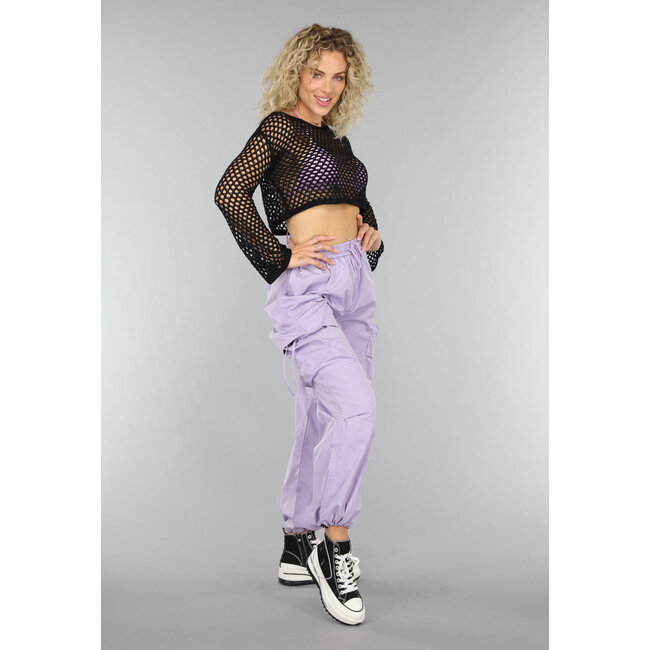 Schwarzes gehäkeltes Boho-Top