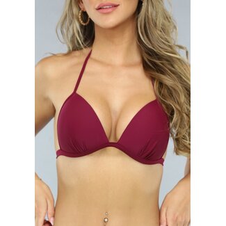 Vorgeformtes Push-Up Triangel-Bikinioberteil in Weinrot