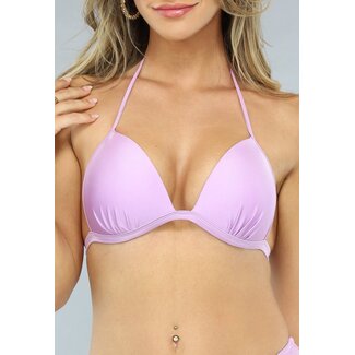 Vorgeformtes fliederfarbenes Triangel-Push-Up-Bikinioberteil