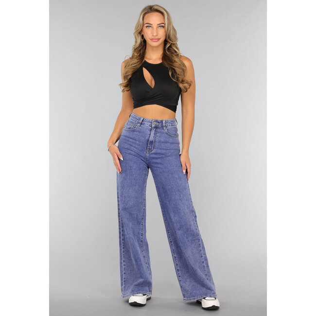 Jeans mit weitem Bein und hoher Taille