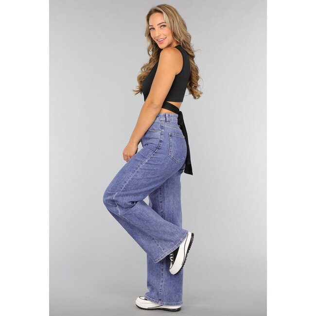Jeans mit weitem Bein und hoher Taille