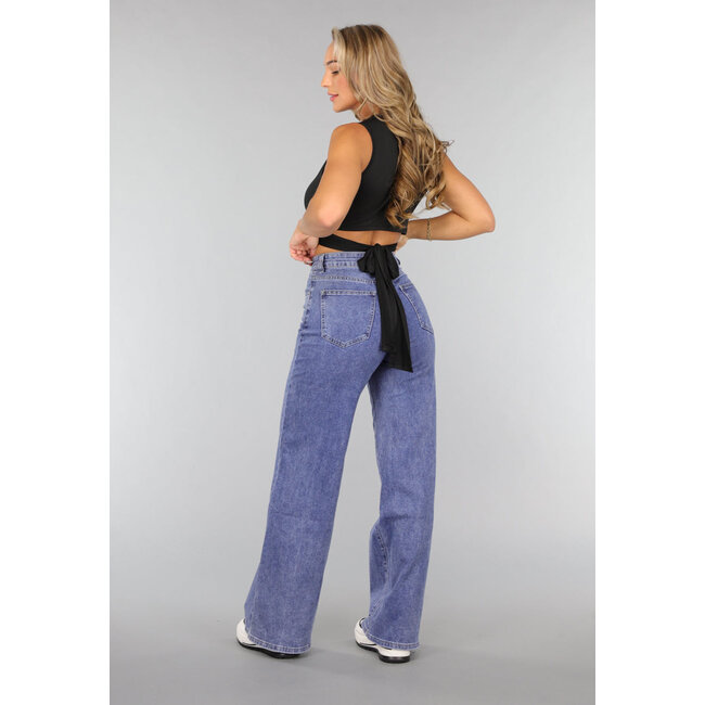 Jeans mit weitem Bein und hoher Taille