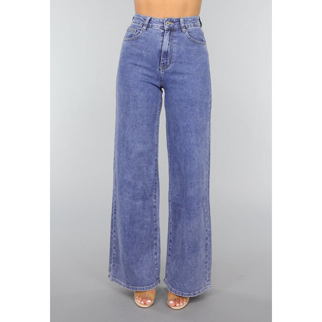 Jeans mit weitem Bein und hoher Taille