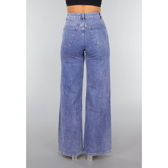 Jeans mit weitem Bein und hoher Taille