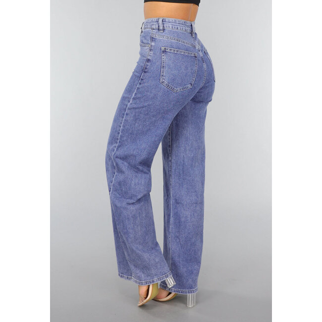 Jeans mit weitem Bein und hoher Taille