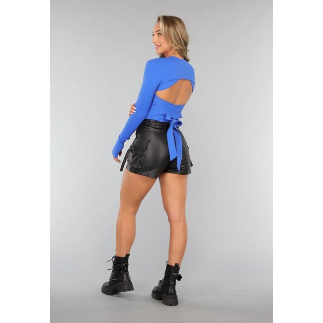 Großzügiger blauer Langarmbolero