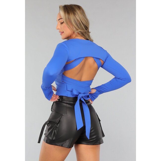 Großzügiger blauer Langarmbolero