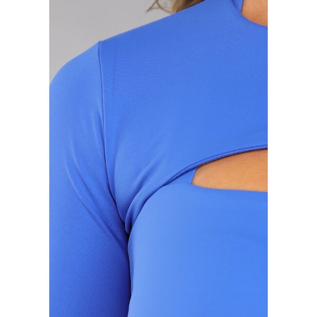 Großzügiger blauer Langarmbolero