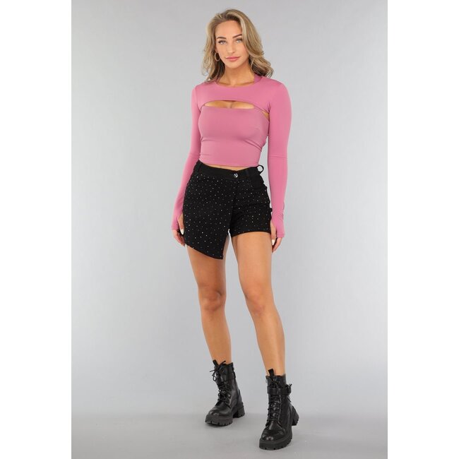 Altrosa Sportlicher Bolero mit weitem Ausschnitt