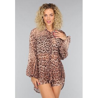 Zweiteiler mit Pantherprint aus Chiffon