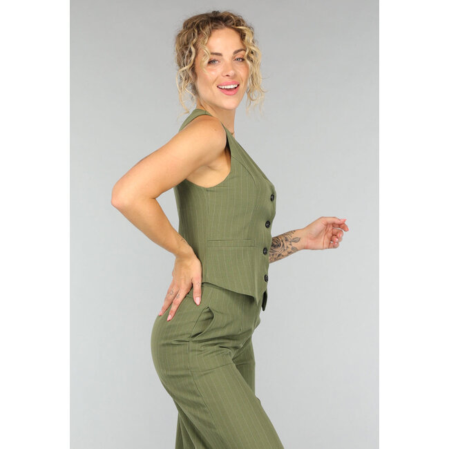 Khaki-Hosen-Set mit Weste