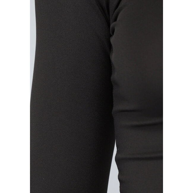 Schwarzes langärmeliges Basic-Crop-Top