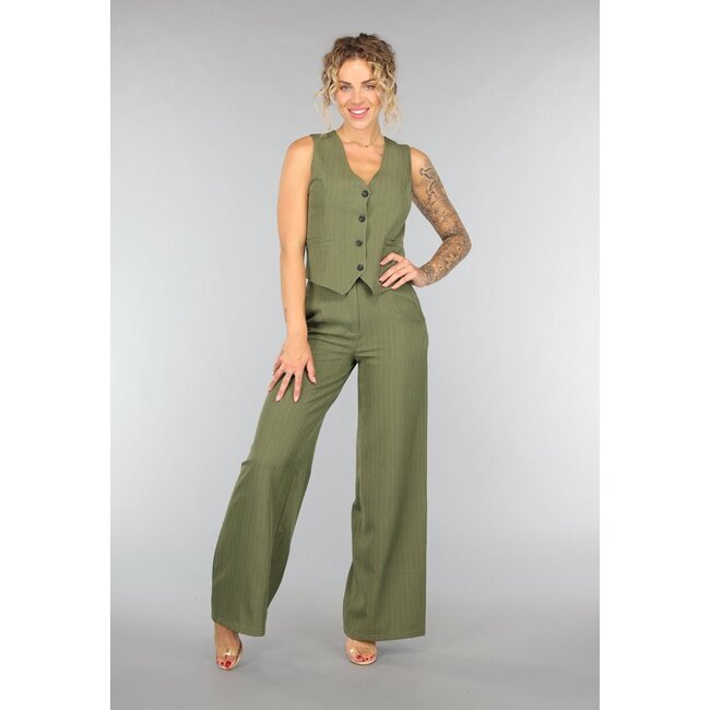 Khaki-Hosen-Set mit Weste