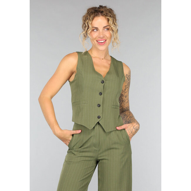 Khaki-Hosen-Set mit Weste