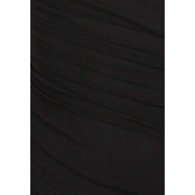 Schwarzes One Shoulder Bodycon Kleid mit Falten