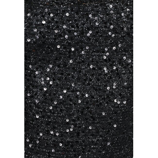 Drapiertes, geteiltes Galakleid in Schwarz Glitter