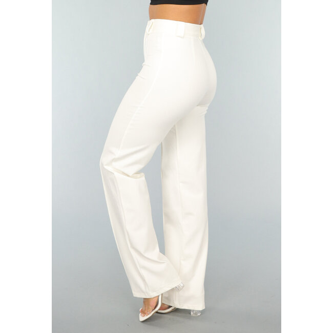 Gerade geschnittene weiße Hose mit Stretch