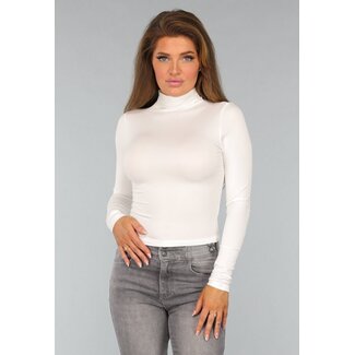 Weißes langärmeliges Top mit Farbe