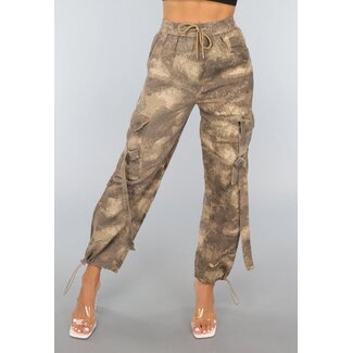Beige Camouflage Cargo Jogger