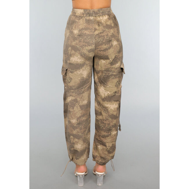 Beige Camouflage Cargo Jogger