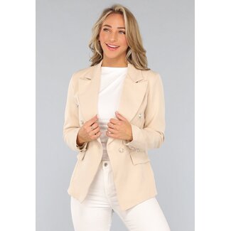 Beigefarbener Blazer mit Knöpfen