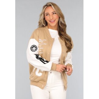 Camel Baseballweste mit Aufnähern