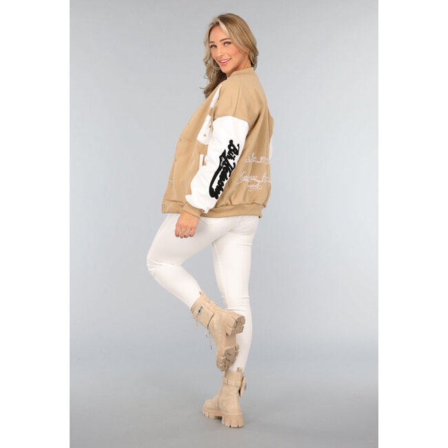 Camel Baseballweste mit Aufnähern