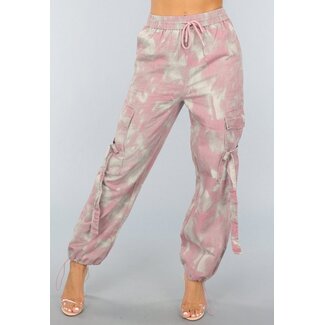 Altrosa gepunkteter Cargo-Jogger