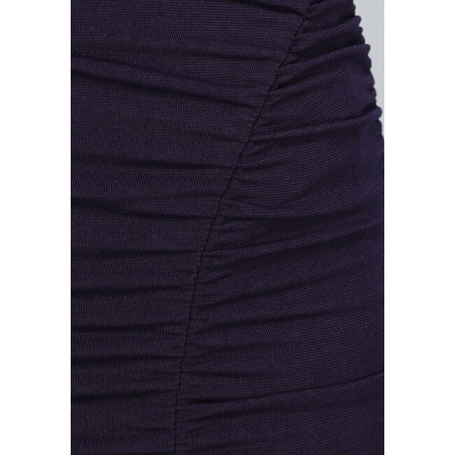 Langes, drapiertes, tailliertes Kleid in Navy