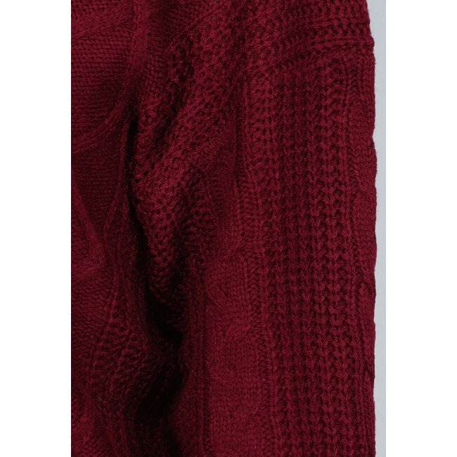 Weinroter Strickcardigan